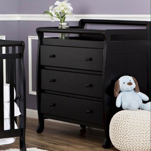 black changing table with drawers