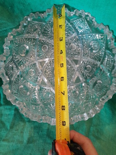 Schöne geschliffenes Glas schwere 5 Pfund Servierschale bitte lesen - Bild 10 von 13