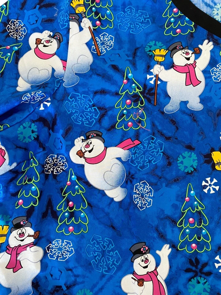 Frosty The Snowman 3XL Cherokee Scrubs Tooniforms V Neck Top TF671 FRNR - Image 2 of 4