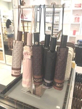 Michael Kors Womens Ladiy Designer Style MK Signature Fashion Umbrella For Rain