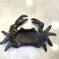 Cast Iron Crab Trinket Dish/Spoon Rest/ Decor-Nautical/Beach/Ocean 9" x 6"