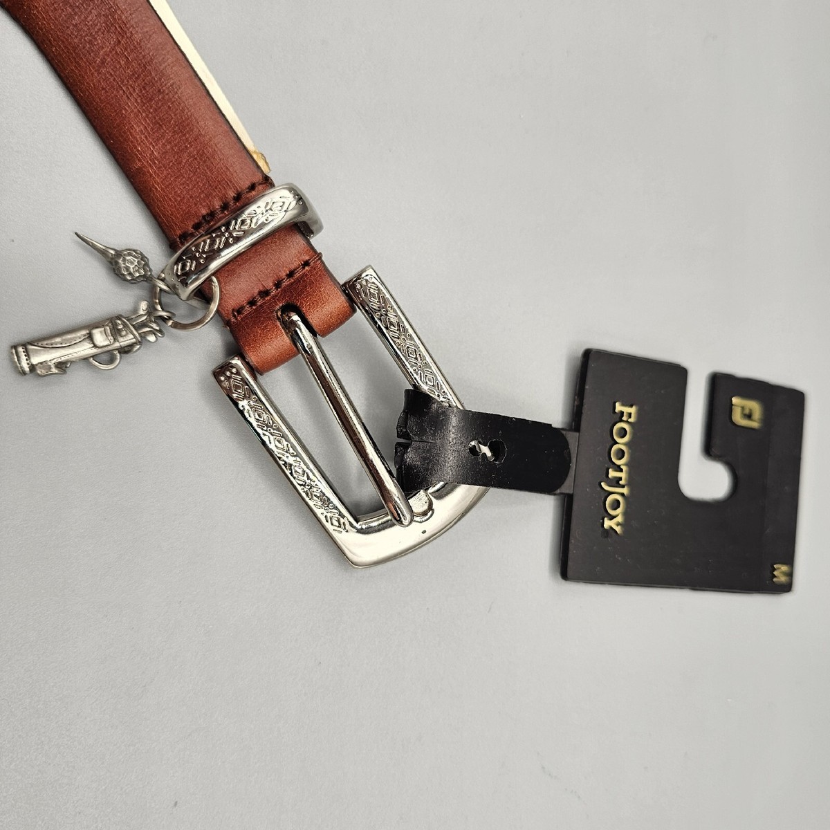 Footjoy Womens Golf Belt Sz M Brown Leather Silver Concho  display picture 3