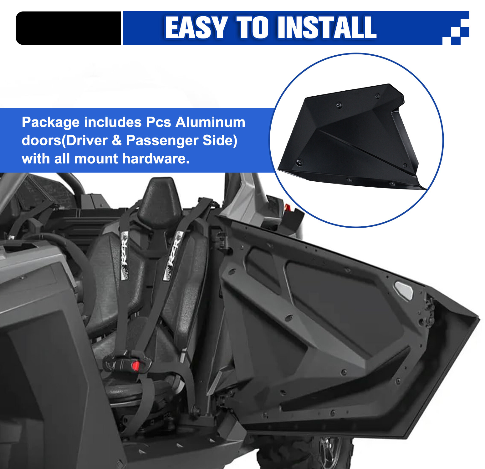 2 Seat Aluminum Lower Door Set For 2020-ON Polaris RZR PRO R XP # 2884659-458