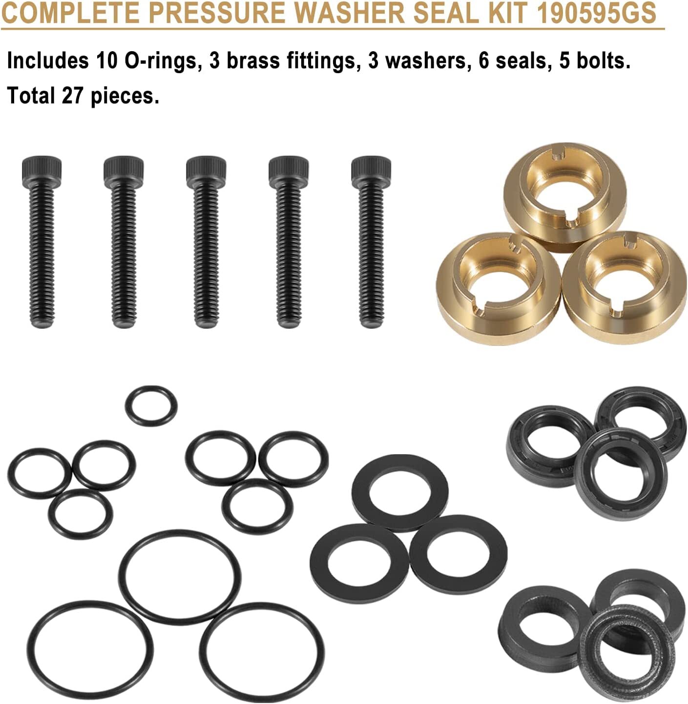 190595GS Pressure Washer Seal Kit For Briggs + Stratton Pumps 580752550