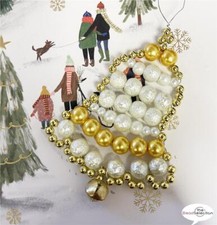 XMAS BELL GLASS PEARL BEAD KIT TREE ORNAMENT FULL PHOTO INSTRUCTIONS