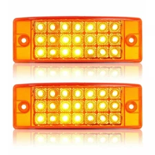2x Amber 6" 21 LED Side Marker Clearance Turn Lights Trailer Truck Camper RV 12V