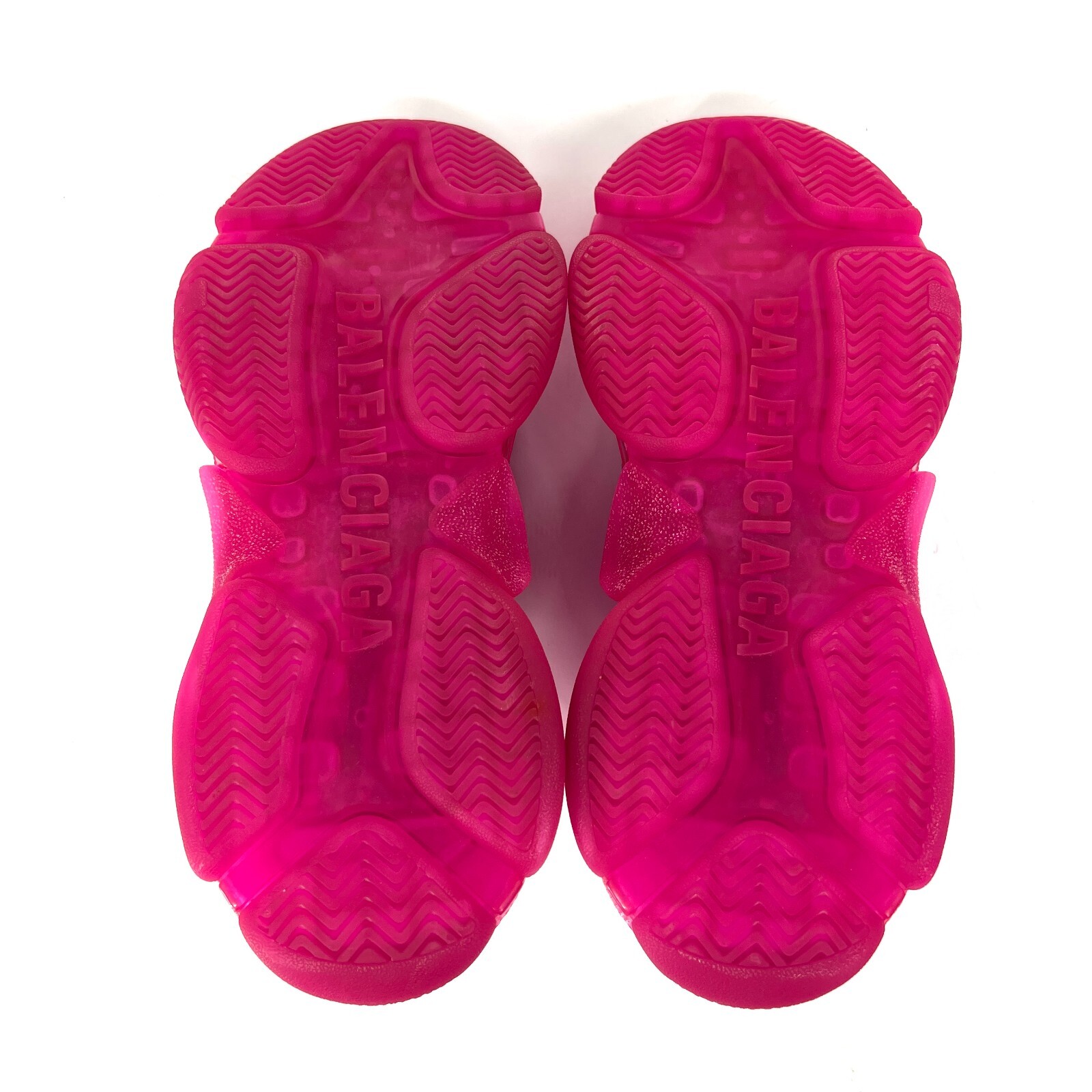 Balenciaga Triple S Sneakers Shoes Mens Size 41 Clear Sole Pink Logo Lace Up NEW thumbnail 12