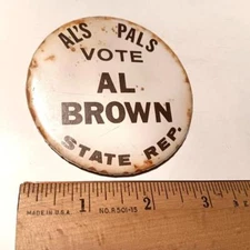 Vote Al Brown Al's Pals State Rep. Pinback Button 3" Political Pin