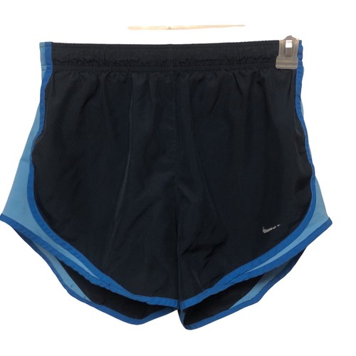 NIKE Womens Dri-Fit Training Running Shorts Blue And Black Size Medium