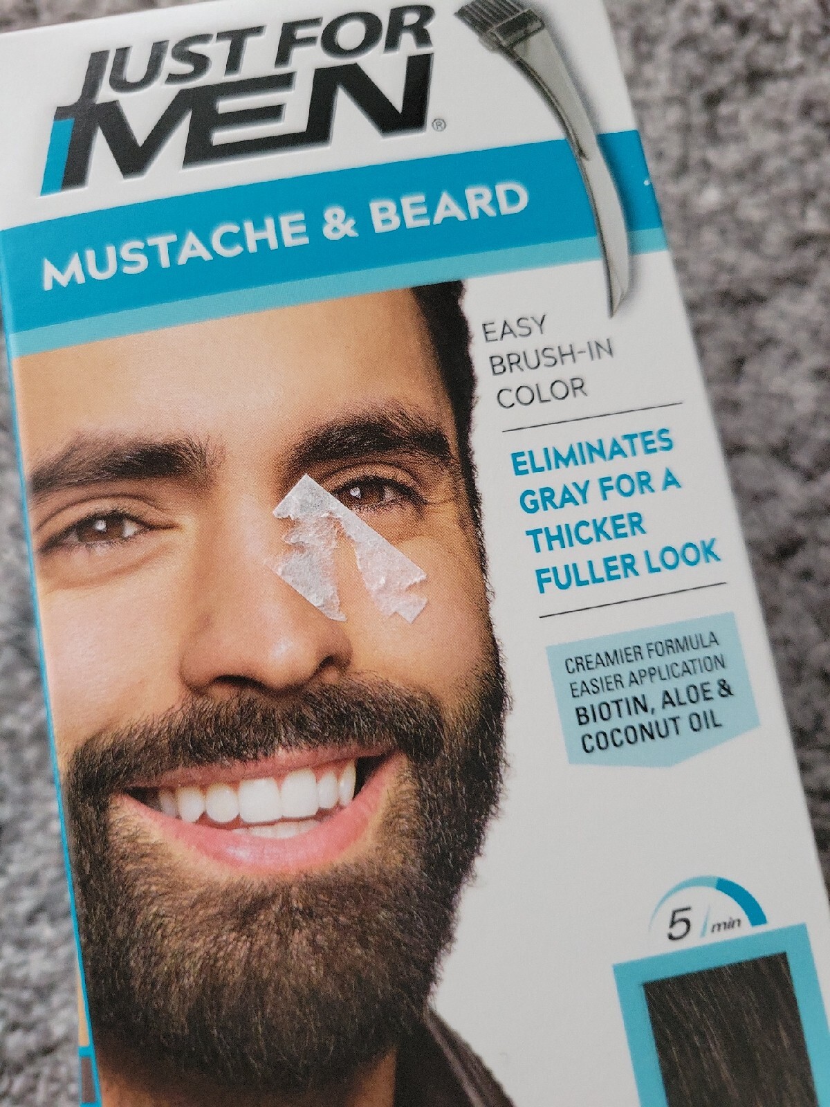 2x Just For Men Mustache & Beard (M-55) Brush-In Color Base - Real Black