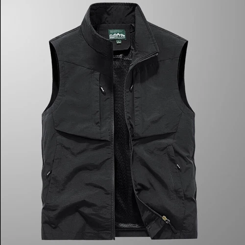 Spring Autumn Men Outdoor Fishing Vest Casual Sleeveless Mesh Waistcoat Jacket - Picture 2 of 15