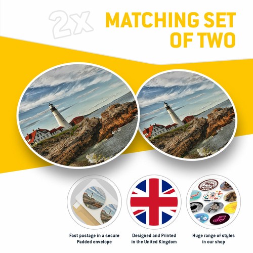 2 x Vinyl Stickers 25cm - Cape Elizabeth Lighthouse Beach View Cool Gift #16180 - Afbeelding 2 van 9