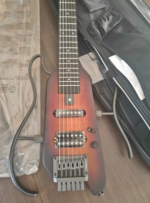 Donner HUSH  X Electric Guitar Headless Travel Sunburst With All Accessories