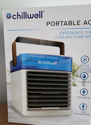 NIB CHILLWELL AC USB RECHARGABLE PORTABLE AIR CONDITIONER HUMIDIFIER