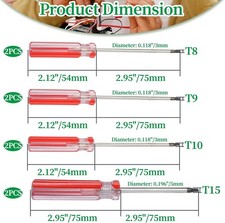 8pcs Torx Screwdriver Set, T8, T9, T10, T15 Torx Security Screwdriver with Magne
