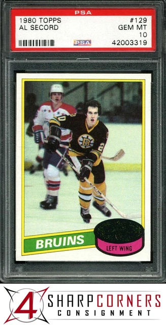 1980 Topps #129 Al Secord RC Bruins Pop 6 PSA 10