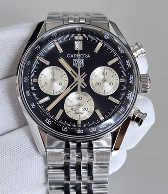Tag Heuer CBS2210.BA0048 Carrera Chronograph 39mm Men's Black Dial Steel Watch