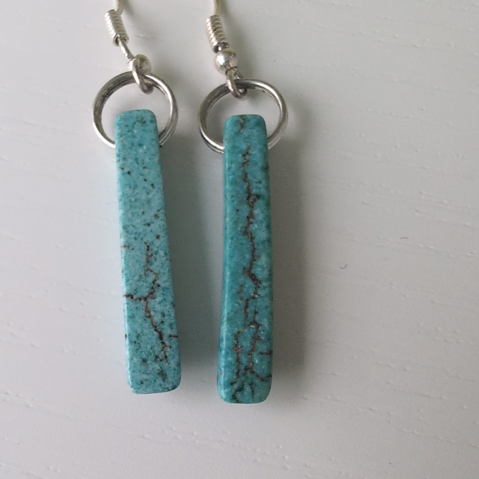 Rectangular Turquoise-colored Blue Dangle Fashion… - image 5
