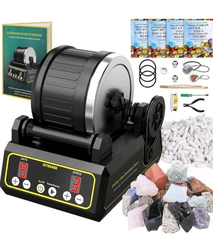 Gitsense Professional Rock Tumbler Kit, Large 2.5Lb Barrel, Stem Science Gift
