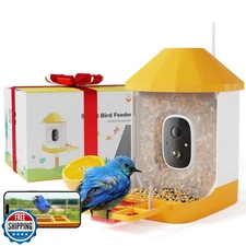 Dzees Smart Bird Feeder with Camera, 32G Card, AI Identify Birds 