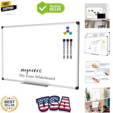Magnetic Dry Erase Board/Whiteboard, 36 X 24 Inches Double Sided White Board,...