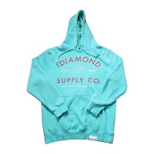 Vintage Y2K Diamond Supply Co Size Medium Mens Tiff Blue Embossed Hoodie Hip Hop