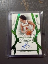 2024-25 Panini Flawless Pacome Dadiet Rookie Auto Green Emerald #/5 Knicks