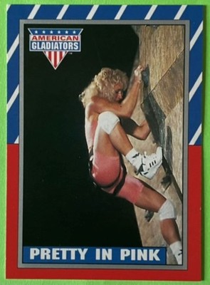 ''PRETTY IN PINK'', RARE ! 1991 TOPPS ''AMERICAN GLADIATORS'' CARD, WOW !