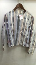 I.S. Issey Miyake Multi 80S Usage Striped Collarless Jacket