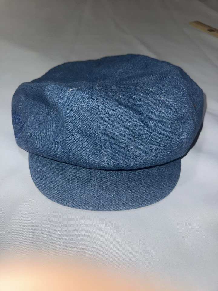 Denim Cabbie Hat Newsboy Cap Blue Cotton Newsie Gatsby Unisex Paris - Image 2 of 4