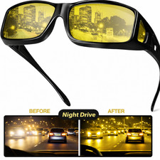 Polarized Night Driving Glasses Anti Glare Vision Fit Over for Men Women driving