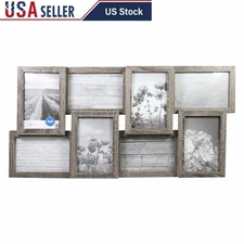 Rustic 8 Opening Collage Photo Frame Display 4x6 Pictures Wall Tabletop Decor US