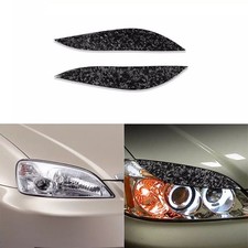 For Honda Civic 2001-2003 Forged Carbon Fiber Front Headlight Eyebrow Cover Trim