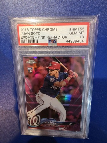 2018 Topps Chrome Update - Juan Soto #HMT55 Pink Refractor (RC) PSA10 Gem Mint