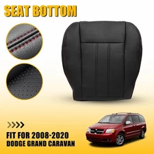 For Dodge Grand Caravan 2008-20 Left Driver Bottom Leather Seat Cover Red Seam K