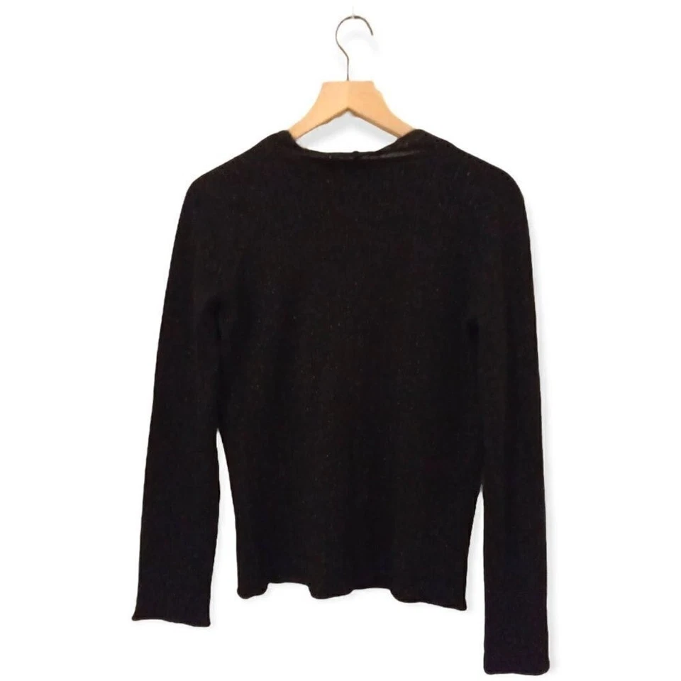 Suéter de Lana Armani Collezioni Negro Metálico Volantes Frontales Talla 10 Foto 4 de 4