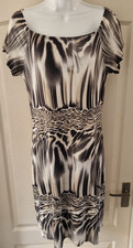 Frank Lyman Dress Size 12 Cheetah Print Stretch Lined Designer Cruise Evening