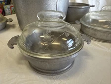 Vintage Guardian Service Ware Aluminum 1 Quart Cooker With Glass Dome Lid