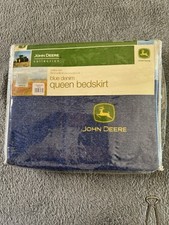 John Deere Queen Bed Skirt Denim with John Deere Logo Officially Licensed.1C