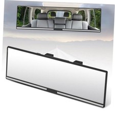 Clip on Wide Angle Rear View Mirror Universal Interior Rearview 11" Flat Glass