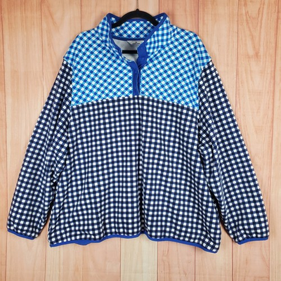 #ad Draper James x Lands End Sweatshirt Womens 3X 24W 26W Multicolor Gingham $22.49