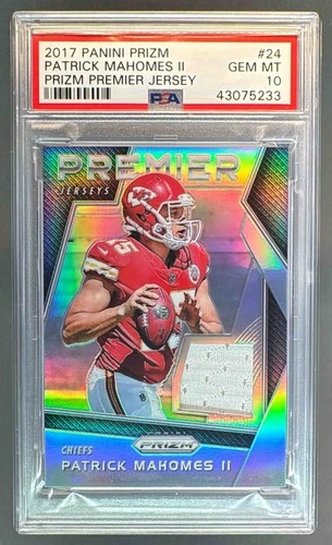 43075233 Patrick Mahomes II 2017 Panini Prizm 24 Premier Jerseys RC Patch PSA 10