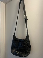 Black SAS Leather Shoulder Bag Made in the USA Multi Pocket