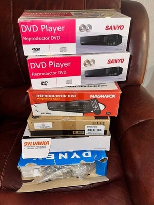 DVD Player Lot of 6 - Sanyo LG Magnavox Dynex Sylvania - Open Box