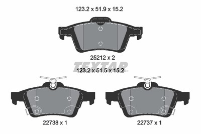 Textar 2521204 brake pad set, disc brake for Ford, Ford Australia