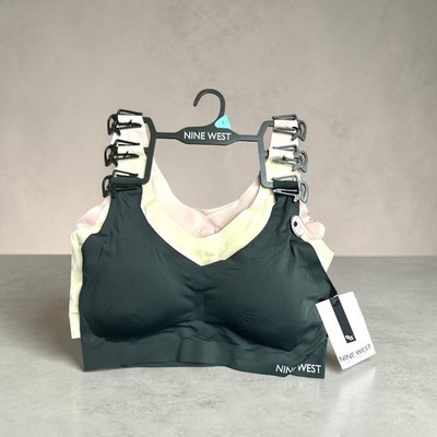 NINE WEST 3 LAZER CUT LOUNGE BRA'S Removable Cookie Cup Pads Size L- NWT $68