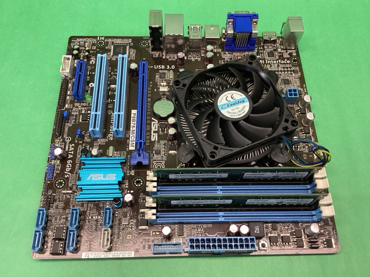 ASUS Motherboard P8B75-M/CSM + Intel i7-3770 + RAM + I/O Shield