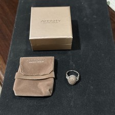 Affinity Sterling Silver Pave Diamond Ring W/champagne colored diamonds Sz. 8