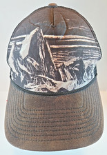 RARE Patagonia Heritage Fitz Roy Mountain Trucker Hat Black Snapback Cap