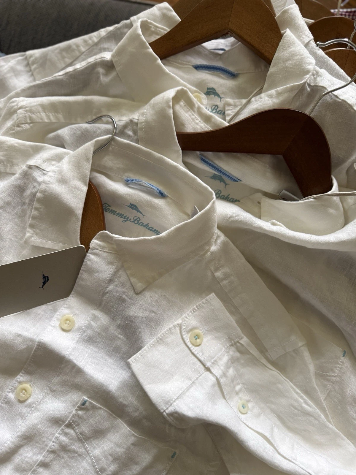Tommy Bahama Shirt Mens Button Up Long Sleeve 100% Linen * very loose cut*